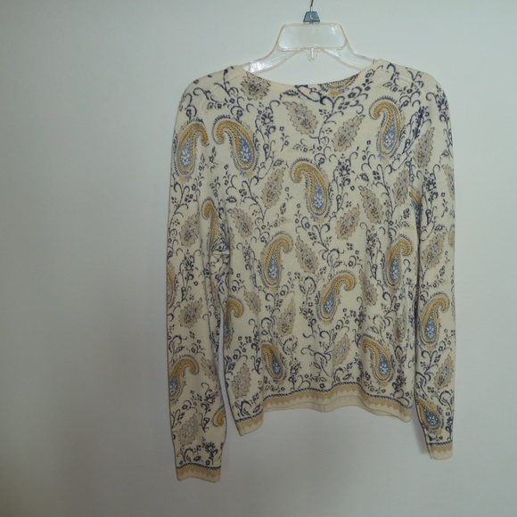Lucky Brand Paisley Cardigan Blue/White M - Picture 3 of 3